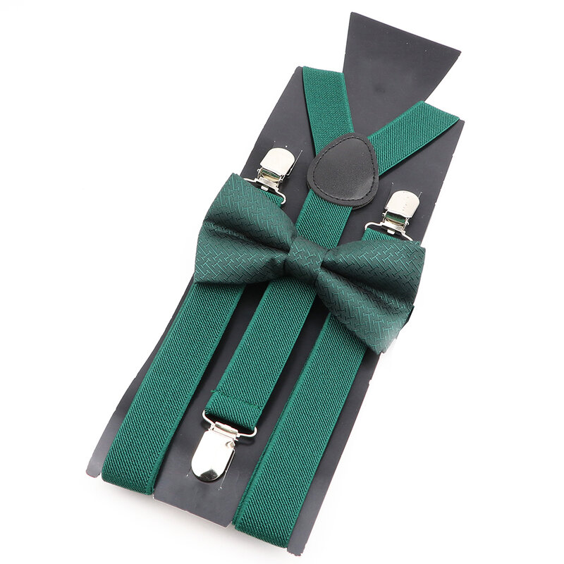 Conjunto de suspensórios de gravata borboleta xadrez masculino e feminino, terno smoking, suspensórios unissex, suspensórios borboleta, costas em Y, ajustável, casamento, vermelho, azul, verde