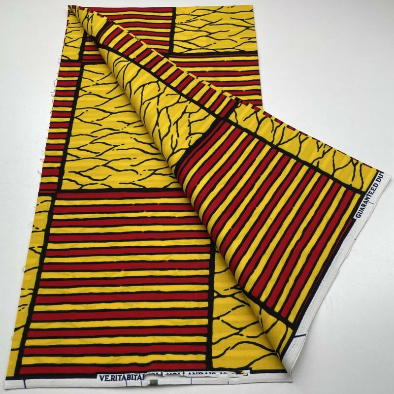 Afican Wax Fabric Holland Sewing Material 100% Cotton Ghana Ankara 6 Yards Super High Quality For Dress Sewing Materi 3C