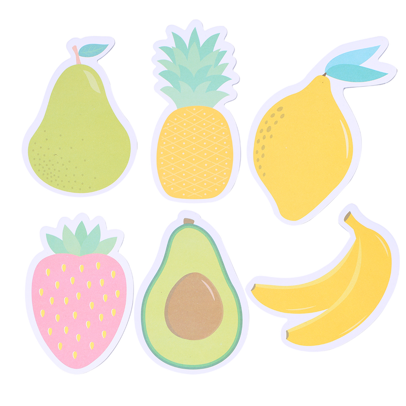 Frutas 3D bonitos Sticky Notes, 30 Folha, Kawaii, Morango, Abacate, Banana, Limão, Abacaxi, Memo Pads, Post Notepads, Papelaria