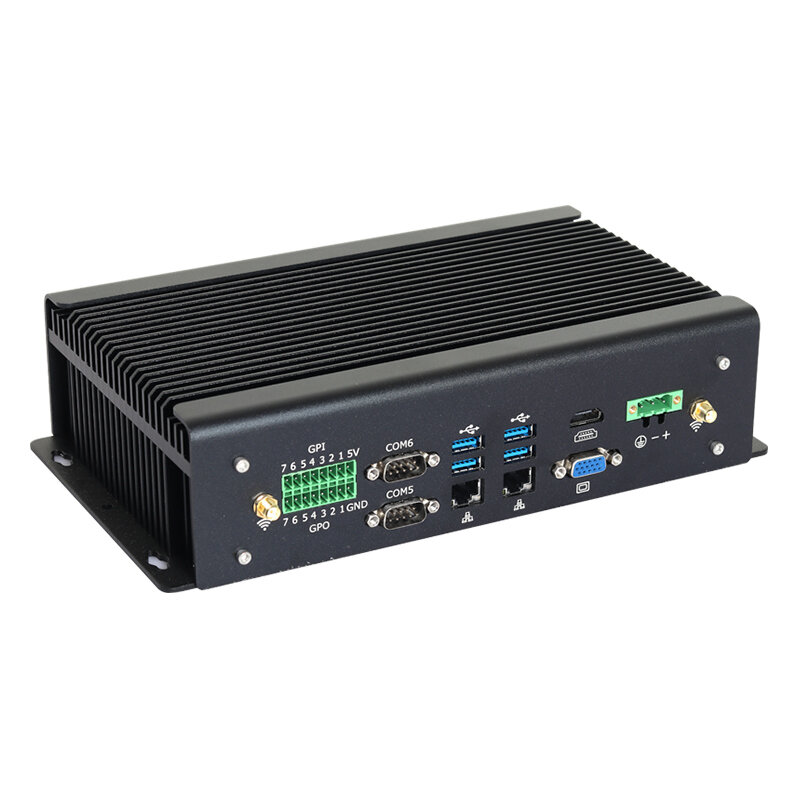 BEBEPC bezwentylatorowy przemysłowy i7 1165 g7 10870H DDR4 32G RAM 6 * DB9 RS232/422/485 2 * GbE LAN GPIO HDMI VGA 6 * obsługa USB wi-fi 4G LTE W