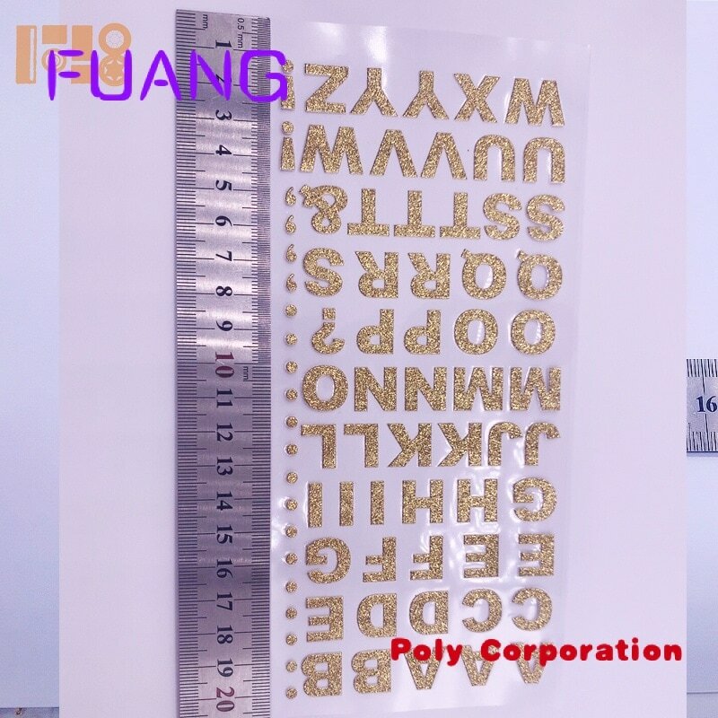 Custom  crystal glitter silver  custom mini stickers adhesive alphabet rhinestone letters sticker