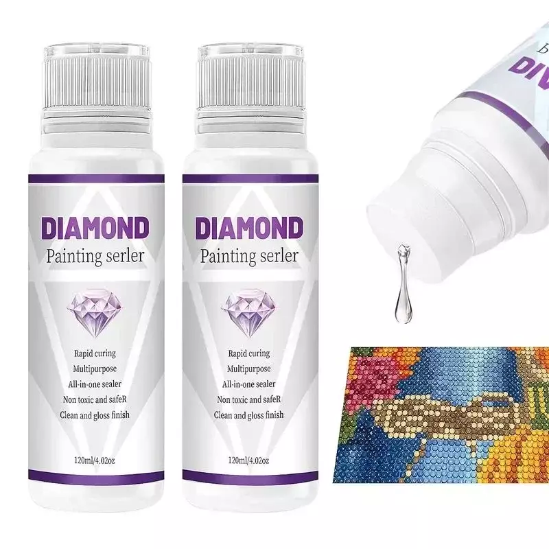 다이아몬드 페인팅 실러 5D 다이아몬드 페인팅 아트 접착제, 영구 유지 및 광택 효과 실러 다이아몬드 페인팅 퍼즐, 120ML