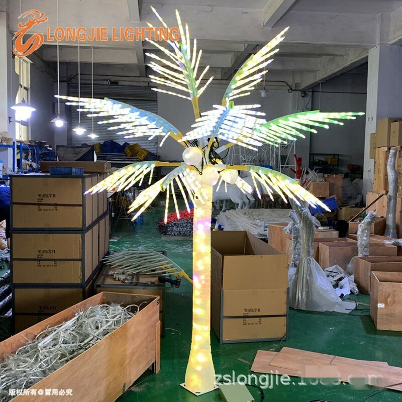 Outdoor LED Artificial coconut Tree Light Christmas Tree Lamp  3M Height 110VAC 220VAC Rainproof Drop