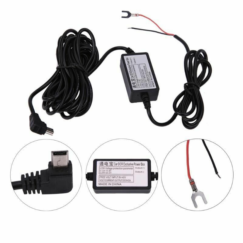Автомобильный видеорегистратор, эксклюзивный блок питания, адаптер постоянного тока, 90 °, левый кабель Micro USB, 3,5 М, от 12 В до 5 В, универсальный