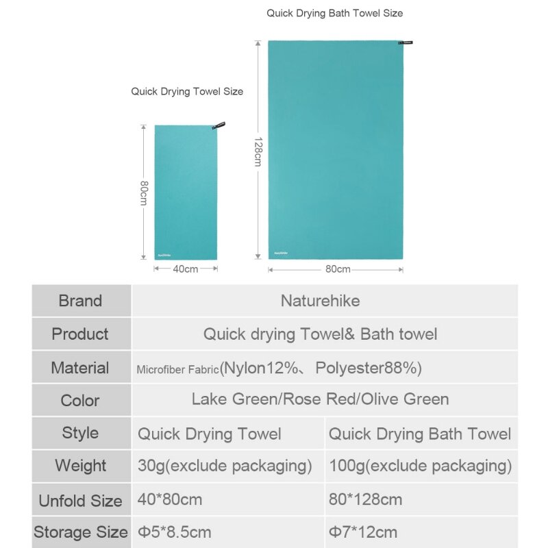 Naturehike Toalha de natação de secagem rápida toalha de microfibra para academia esportes ao ar livre toalha de banho camping viagem ultraleve toalha portátil fitness toalha de secagem rápida