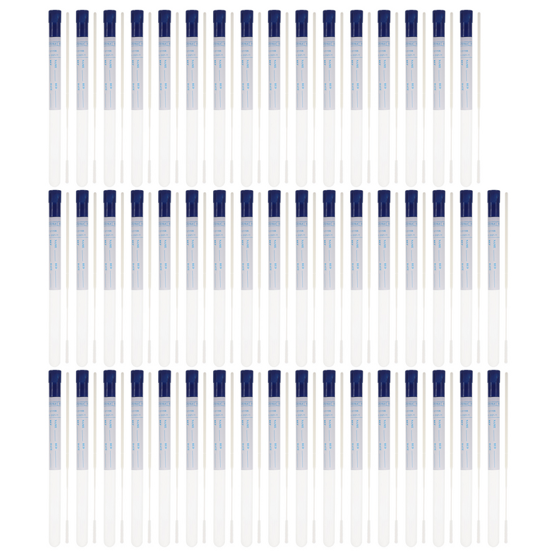 Cotonete de amostra de amostra de plástico, Cotonetes nasais convenientes, descartável, profissional, 50 conjuntos