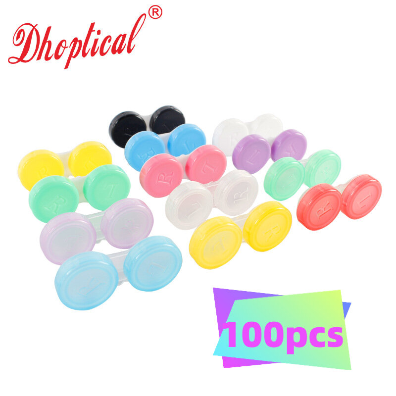 100 Stück unsichtbare Farbe Kontaktlinsen Fall mehrfarbige Süßigkeiten Paar Box Brille Internet Promi Lagerung Lagerung grenz überschreitend