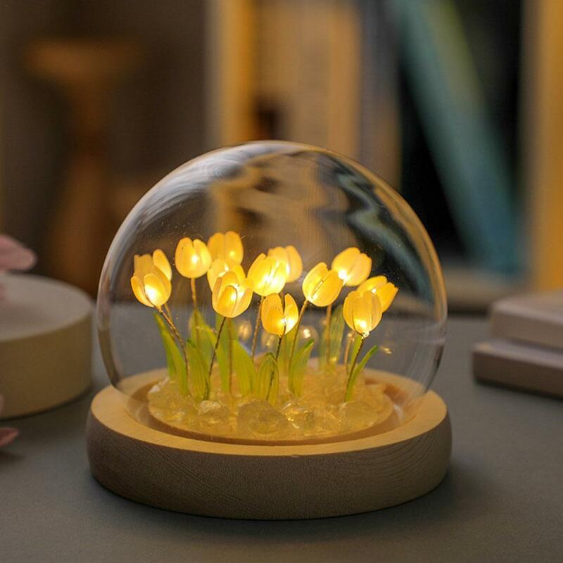 DIY 튤립 야간 조명 꽃 모델 소재 패키지, 창의적인 데스크탑 야간 램프, 어린이 거실 장식, 신제품