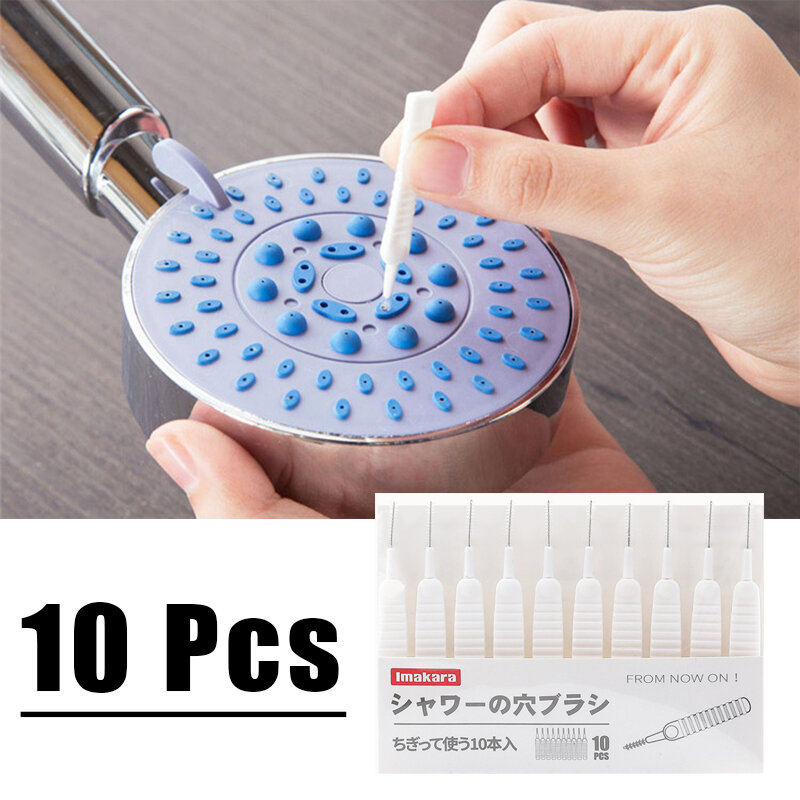10 Buah Pancuran Kepala Sikat Pembersih Cuci Anti-menyumbat Botol Kecil Teko Nosel Pori-pori Sikat Celah untuk Dapur Toilet Lubang Kecil