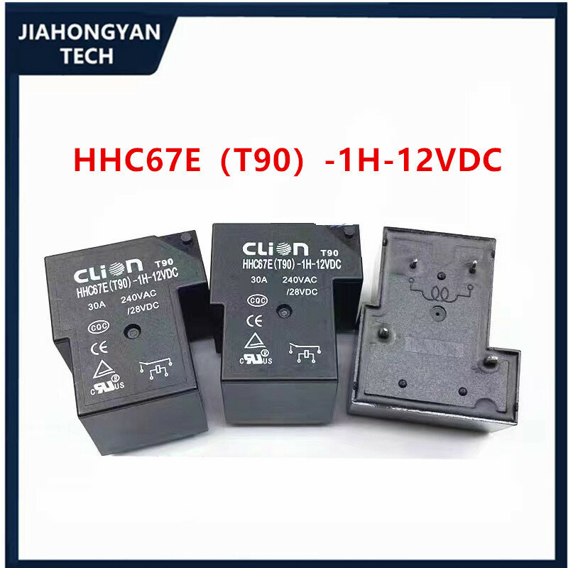 오리지널 HHC67E (T90) -1H-12VDC HHC67E -1H-24VDC 4 핀 릴레이, 2 개, 5 개