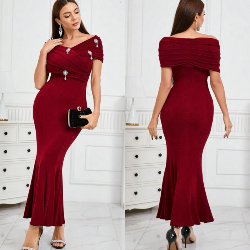 Prom Dress Evening Saudi Arabia Velour Sequined Engagement Trumpet Off-the-shoulder Bespoke Occasion Gown Midi Dresses