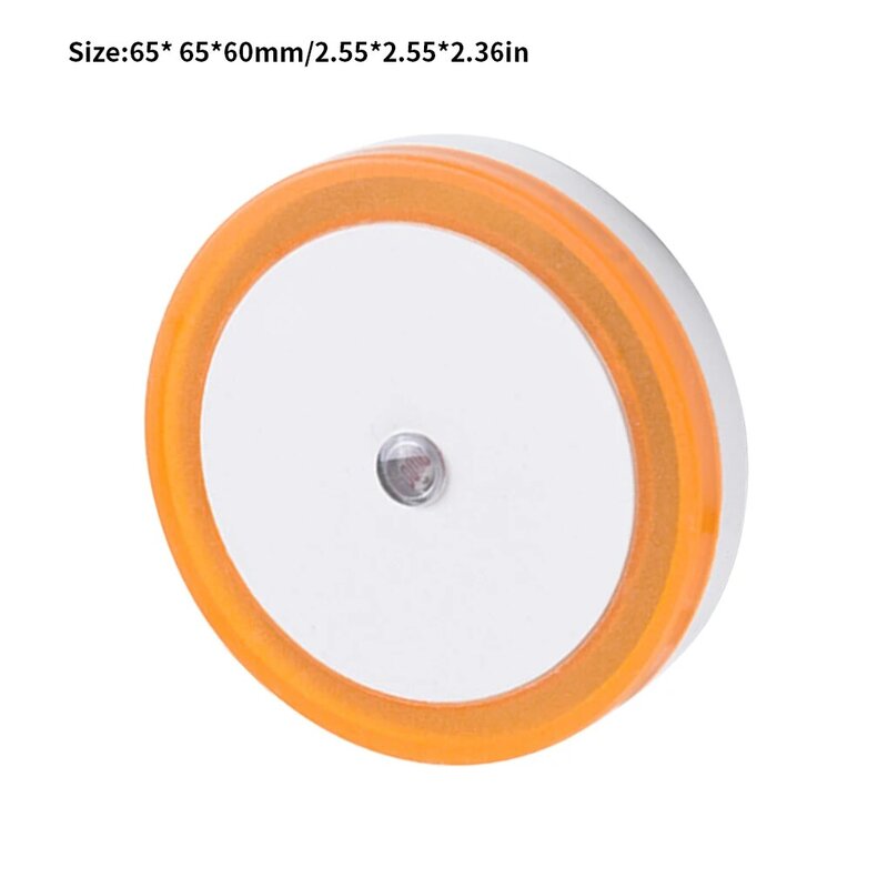 Luce notturna LED 0.5W 30-40lm lampada con sensore automatico presa a muro in plastica luce da comodino, spina ue, arancione