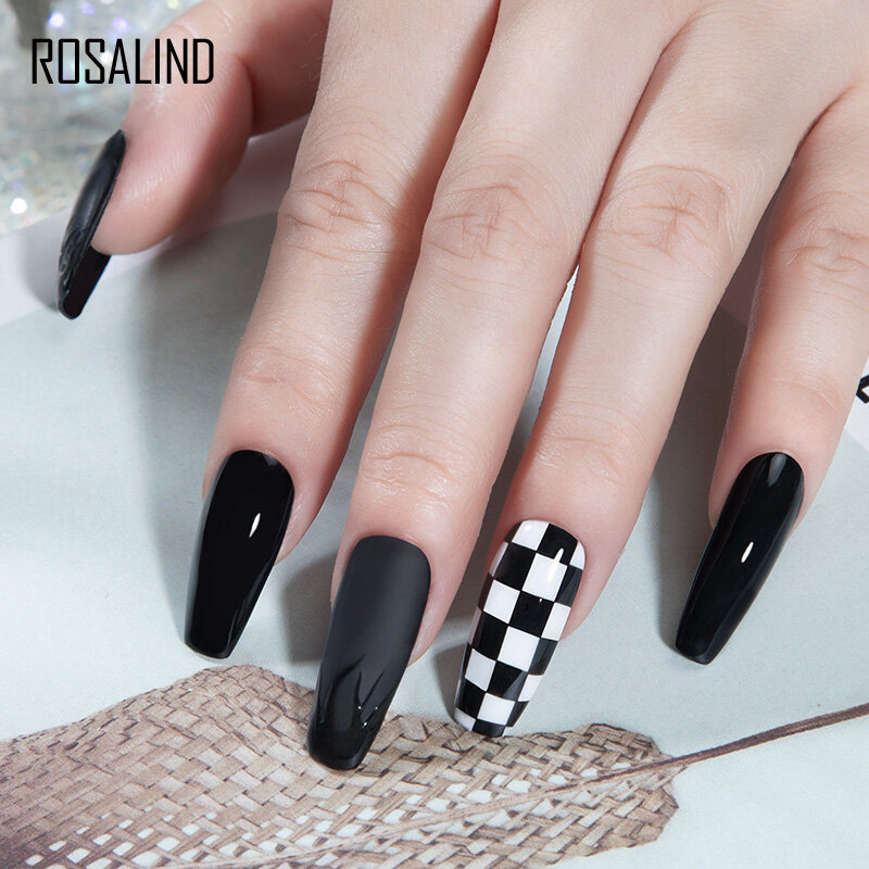Гель-лак для ногтей Rosalind, принадлежности для ногтей, Лаки, блеск, полуперманентный дизайн ногтей, маникюр, сделай сам, дизайн, верхнее и Базовое покрытие, УФ-гель
