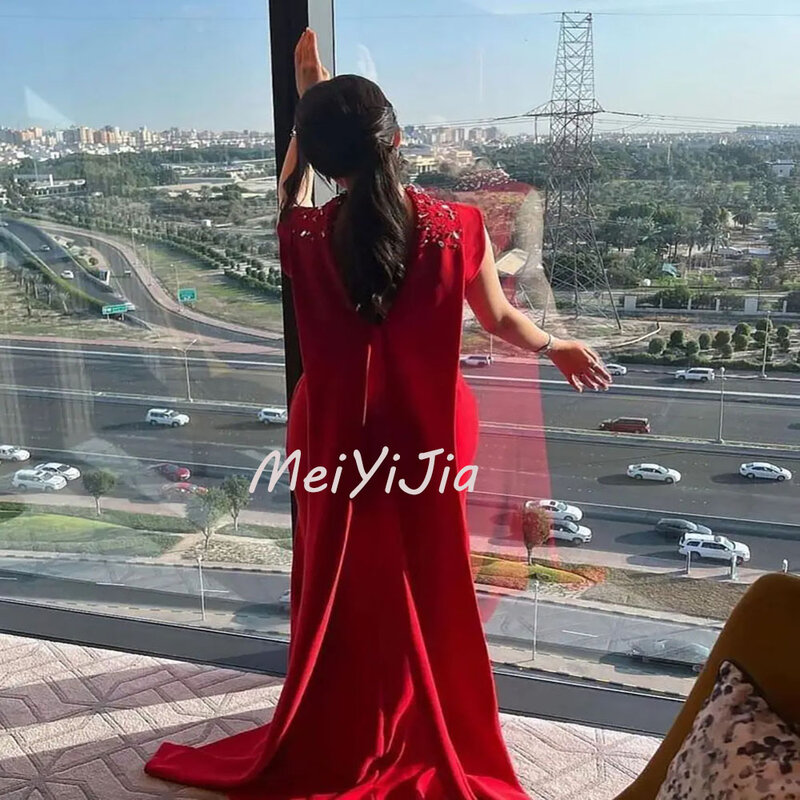 Meiyijia gaun malam Saudi Watteau kereta elegan putri duyung tanpa lengan Arab seksi Malam klub ulang tahun pakaian musim panas 2024