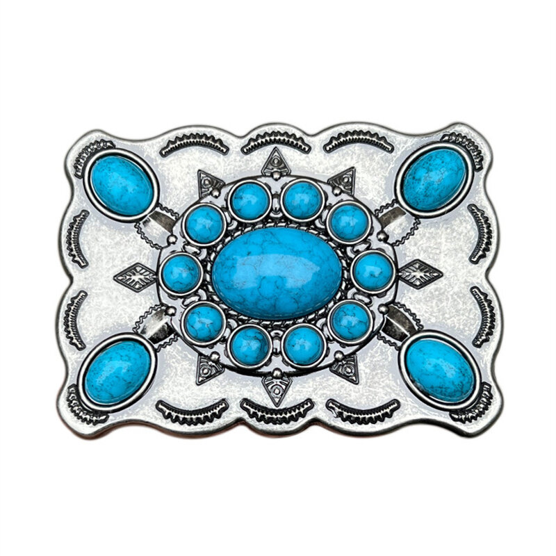Bohemian turquoise belt buckle Western ethnic style