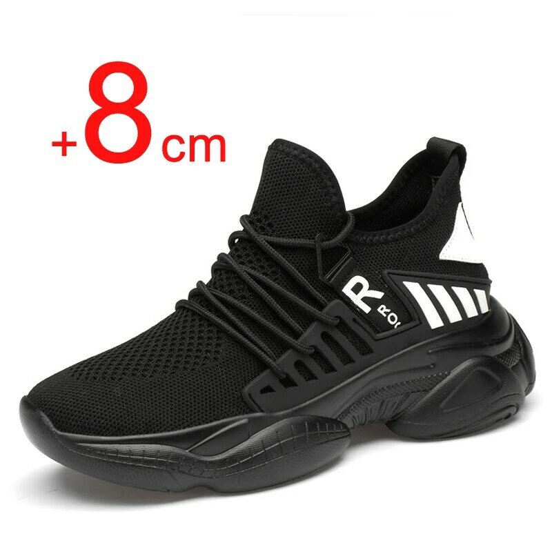 Elevator Shoes Men Sneakers 8CM Height Increasing Shoes Men's Fashion Hidden Heels Inner Height Sports Shoes Man Lift Shoes
