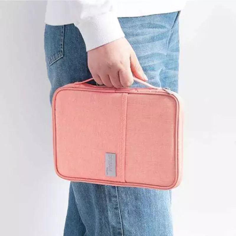 Women Multi-Function Waterproof Travel Passport Holder Cover Case Pink Bags Family Document Organizer Travel Accessories Bag