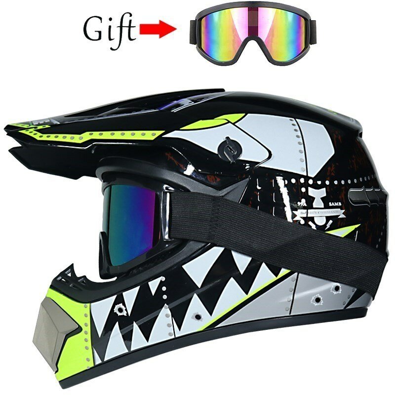 รถจักรยานยนต์Full Faceหมวกกันน็อกMotocross Off Road Racingมอเตอร์ไซด์ATV Dirt Bike Racing Capacete Moto