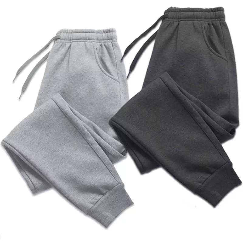 2024Men Women Long Pants Autumn and Winter Mens Casual Fleece Sweatpants Soft Sports Pants Jogging Pants S-4XL