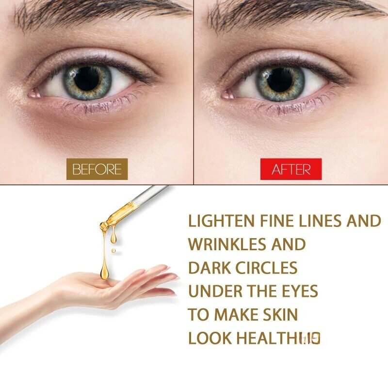 Essence anti-âge pour les yeux, sérum de soin éclaircissant et raffermissant, élimine les rides, réduit les pores