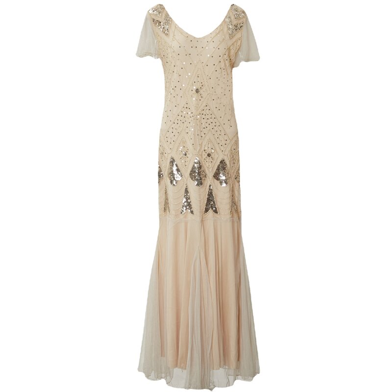 MK1460-Vintage robe à paillettes