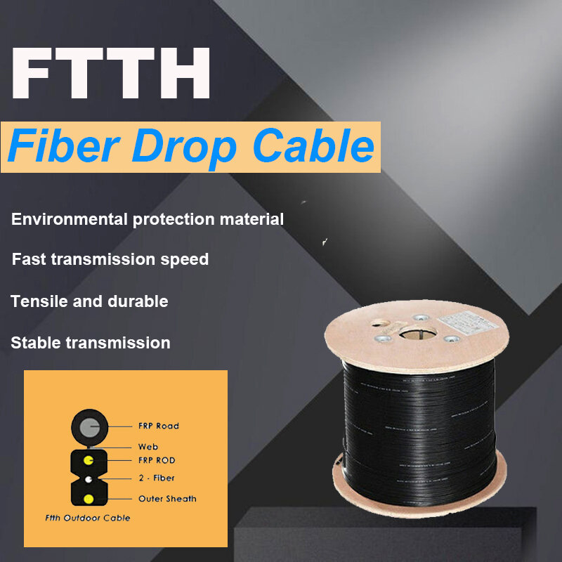 Cable de fibra óptica G657A1, 1 piezas, 1Km, modo único, para exteriores
