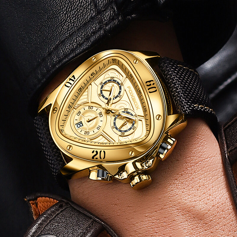 Novo lige esporte casual relógios para homens marca superior de luxo militar couro relógio de pulso grande homem relógio moda cronógrafo relógio de pulso