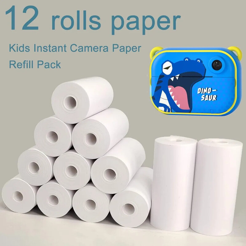 Película de papel de impresión instantánea para niños, impresión térmica sin núcleo para cajas registradoras portátiles, impresora móvil, 12 rollos, 57mm