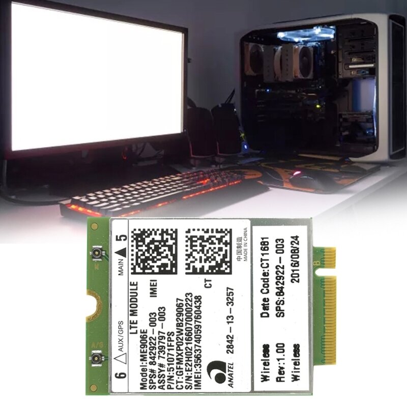 ME906E โมดูล 4Ghz WWAN การ์ด NGFF LTE โมดูลสำหรับโน้ตบุ๊ก EliteBook 720 G1