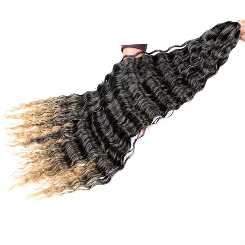 Deep Wave Bulk Hair Extra Long 26Inch Ombre Color Deep Twist Crochet Braiding Hair Extension 100present premium material