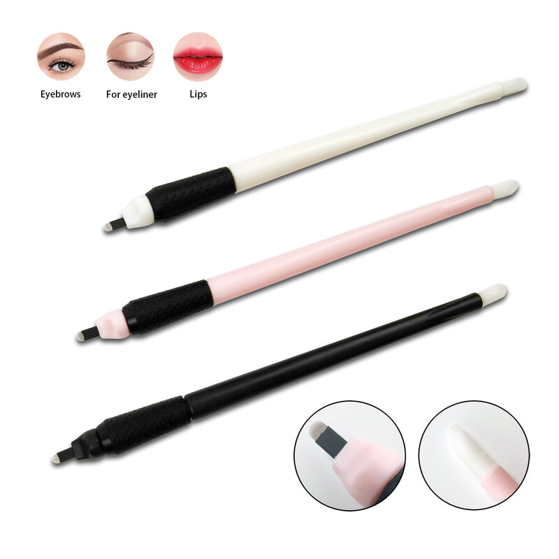 10/50PCS Newest 0.15/0.18/0.2mm Disposable Microblading Pen Sterilized Permanent Makeup Eyebrow Tattoo Tools With U Blades