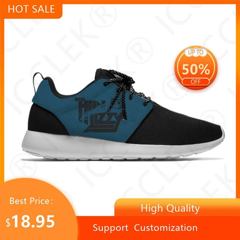 Lizzy Hard Rock Band Thin Fashion Cool personality Sport Running Shoes Lightweight Breathable 3D Printed Men Women Mesh Sneakers
