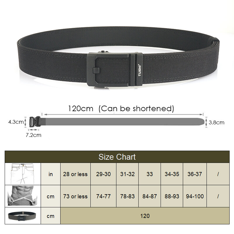 VATLTY New Tactical Pistol Airsoft Belt for Men Metal Automatic Buckle Military Belt 1100D Tight Nylon Casual Belt Male Girdle