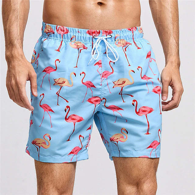 Pantalones cortos de tablero para hombre, bañadores de playa, estampado gráfico de flamenco, pato amarillo, cómodos, transpirables, Verano