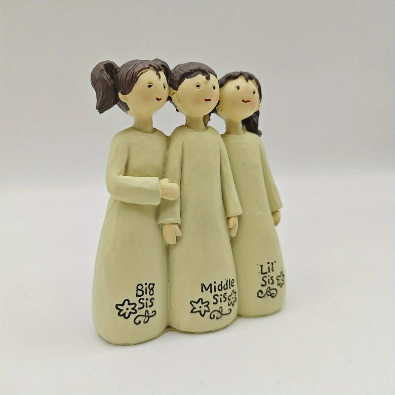 Escultura de hermanas y amigos, adornos decorativos, celebración y conmemoración de la amistad, artesanías de resina