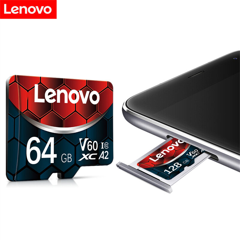 Lenovo 2Tb Geheugenkaart 128Gb Klasse 10 V60 Tf Kaart 1Tb Mini Sd Kaart 512Gb 256Gb A2 U3 Micro Sd Kaart 128Gb Hoge Snelheid Tf Kaart