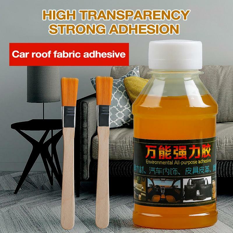 Pegamento líquido de reparación de revestimiento de techo de coche, adhesivo fuerte de secado rápido para telas de Interior de coche, papel tapiz de esponja de cuero, 100ml