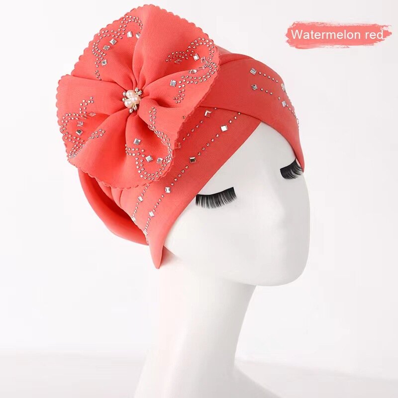 2022 Summer Fashion Style African Women Solid Color Headtie African Caps African Hats