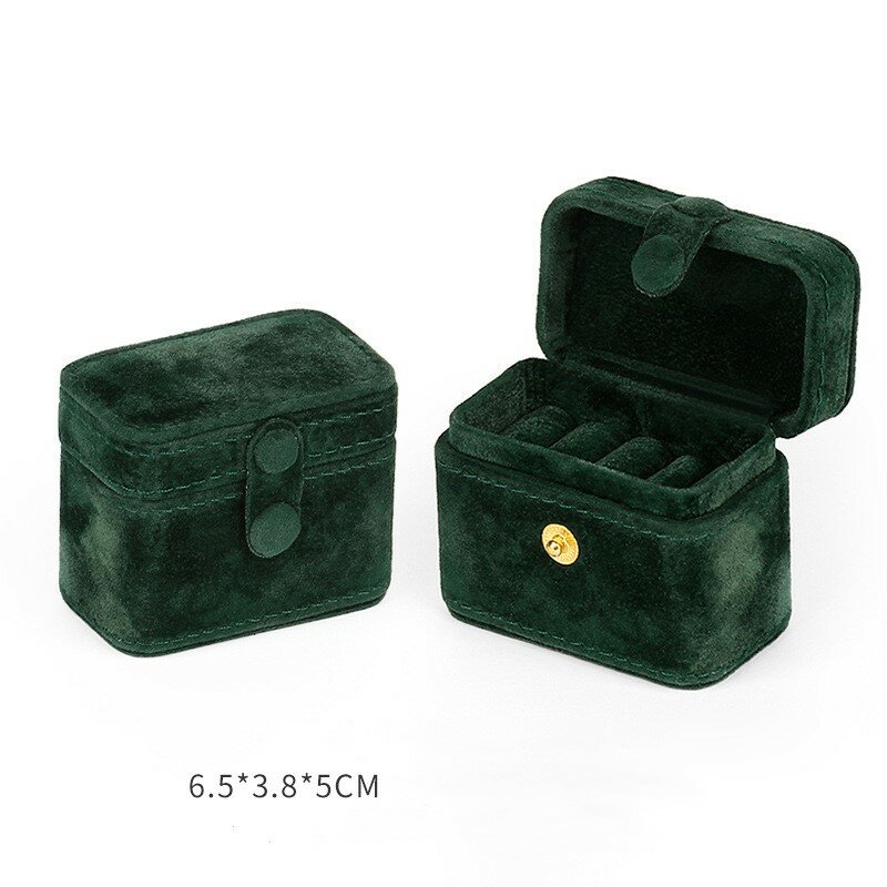 2023 Mini Ring Box Portable Small Jewelry Organizer Display Travel Simple Mini Gift Case scatole porta collana orecchino in pelle
