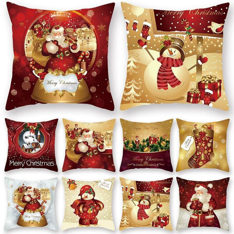 45cm Weihnachts kissen bezug navidad frohe Weihnachts dekorationen für zu Hause 2023 Weihnachten Noel Cristmas Ornamente Neujahrs geschenke 2024