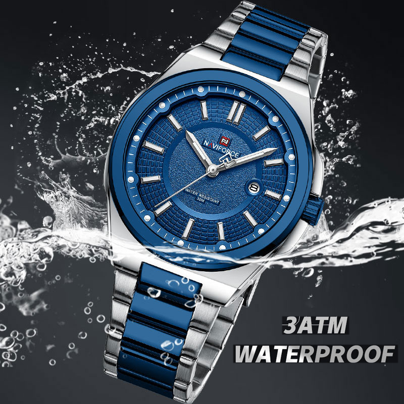 NAVIFORCE-Reloj de pulsera de cuarzo para hombre, cronógrafo de acero inoxidable, resistente al agua, luminoso, de alta calidad, nuevo, 2023