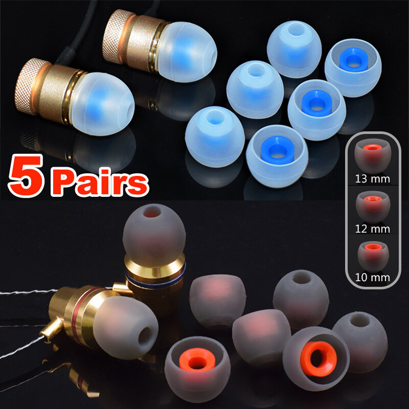 10-1 Pairs Ear Pads For Headphones Earphone Tips Silicone Ear Tips L M S In-ear Earphone Covers Earbuds Eartips Accessories 4mm