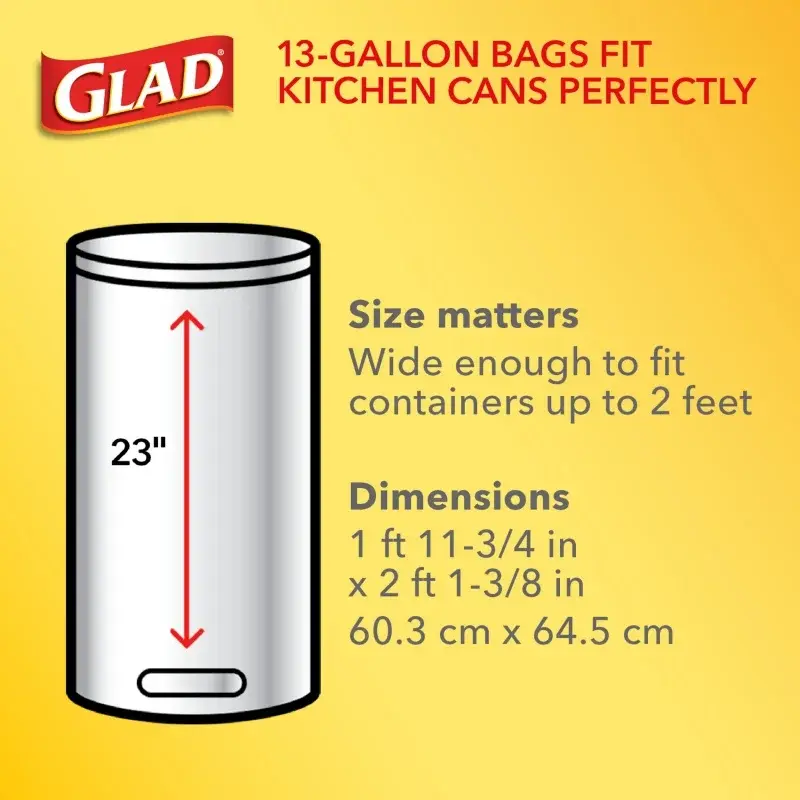 Glad ForceFlex-Sacs poubelle de cuisine de 13 gallons, gain de parfum de µet de febreze, 120 sacs