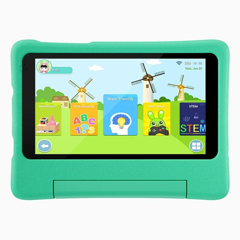 Adreamer-Tableta KidsPad7 para niños, Tablet educativa de 7 pulgadas con Android 13, 3GB de RAM, 32GB, WiFi, Bluetooth, cámara Dual, funda a prueba