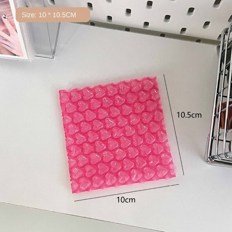 10 pezzi borsa a bolle a cuore pieghevole imballaggio autosigillante buste imbottite antiurto PE Pink Bubble Film forniture per piccole imprese