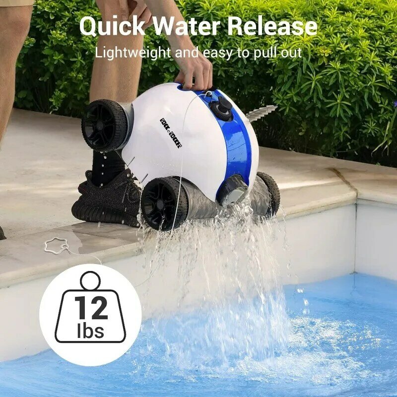Беспроводной Роботизированный очиститель для бассейна Rock & Rocker, автоматический пылесос для бассейна с временем работы 60-90 минут, перезаряжаемая батарея