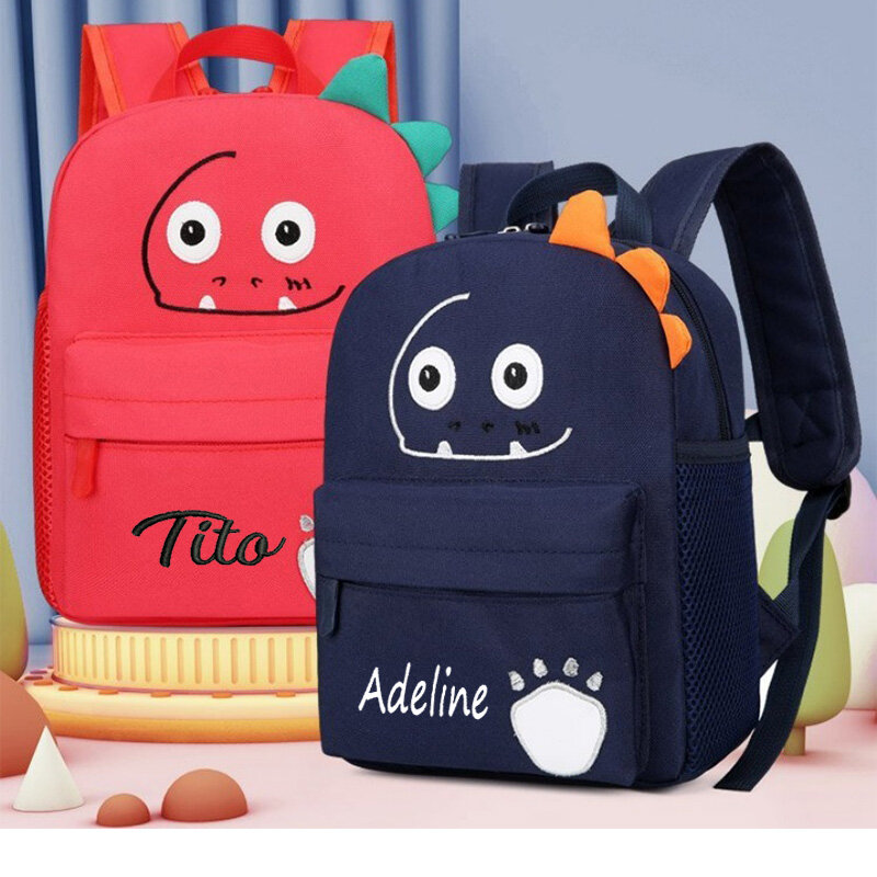 Personalized Cute Kindergarten Backpack, Dinosaur Boy Student Backpack, Children's Lightweight Customized Backpack