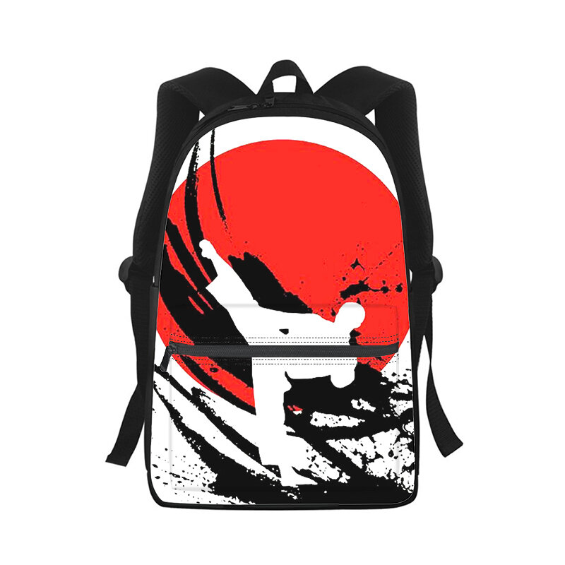 Kungfu-mochila de Taekwondo con estampado 3D para hombre y mujer, bolso escolar para estudiantes, mochila para ordenador portátil, bolso de hombro de viaje para niños