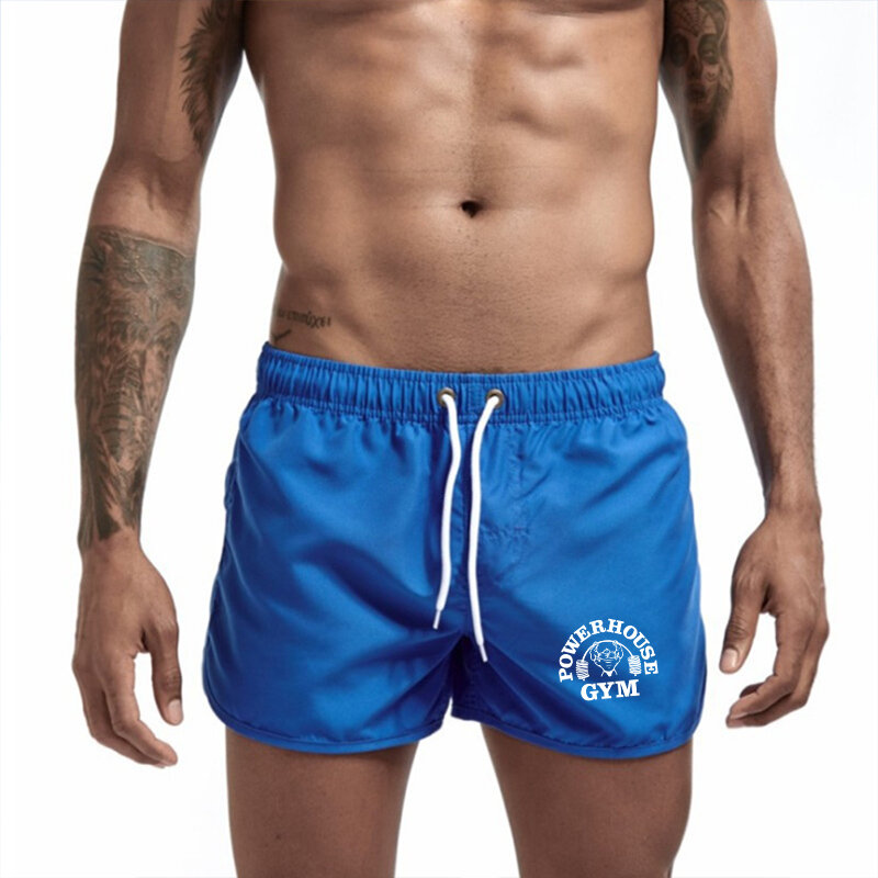 POWERHOUSE GYM Fitness Men's Shorts Fashion Sports Shorts Running Quick Drying Pants Summer Slim Fit Training Beach Pants