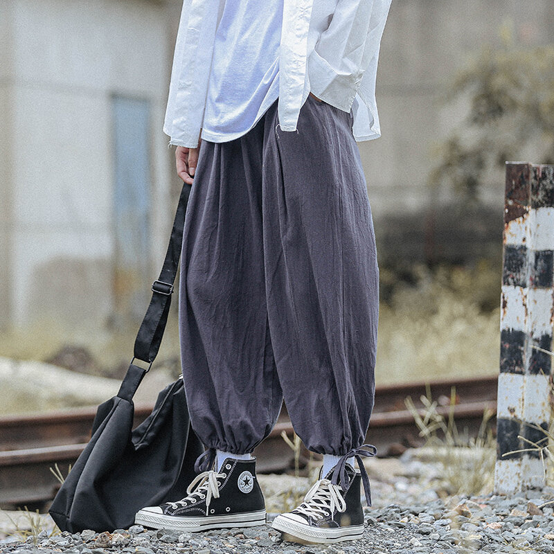 Calça de corrida Harem solta masculina e feminina, calça casual, streetwear extragrande, monocromática, estilo Harajuku, moda
